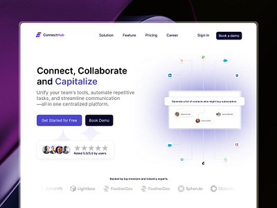 SaaS Web Design for Team Collaboration | ConnectHub | Streamline 5 stars