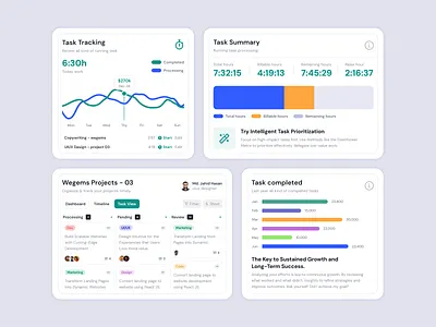 Task Tracking UI Kit Design business components crm dashboard design email finance growth kit landing page marketing pricing projects saas track tracking ui uiux web design website