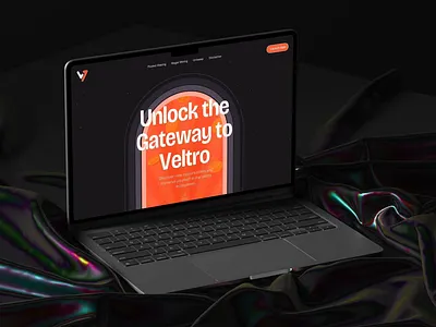 Veltro - Crypto Token Landing Page Design 3d ai ai startup animation blockchain branding crypto crypto platform graphic design landing page logo marketplace orange startup token web3 web3 branding web3 dashboard web3 product design web3 startup