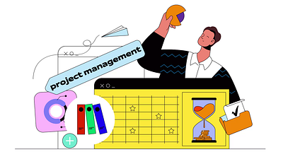 Project Management 2D Animation 2d animation business deadline efficient work flat illustration man management motion organization planning productivity project management schedule task tasks time management workflow workspace