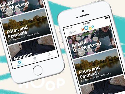 Hoop Weekend actions app cards events hoop icons ios kids photos scribbles