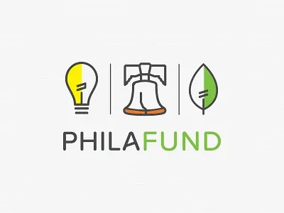 Runner Up Logo - Philafund bank blue branding green icon leaf lightbulb logo logo design money philadelphia philly