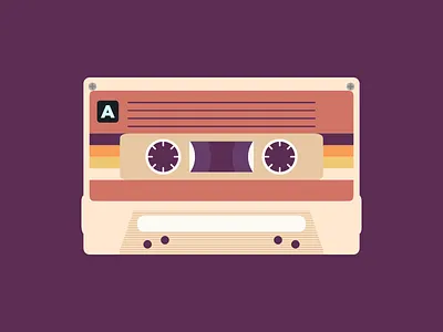 K7 art design draw drawing drawings flat icon illustration k7 music tape vector