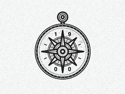 October 7, 1900 compass daily history icon illustration orienteering