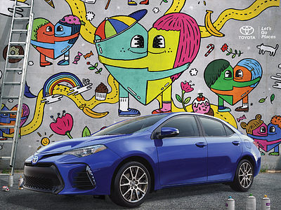 TOYOTA Ads advertising corolla illustration mural toyota