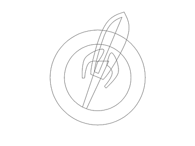 Rocket Wireframe badge logo medical rocket wip