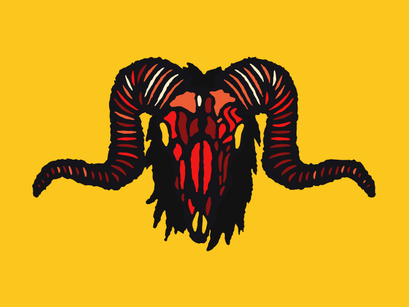 Skull 7 - 31 Days of Skulls 31daysofskulls halloween horns illustration sheep skull slayer