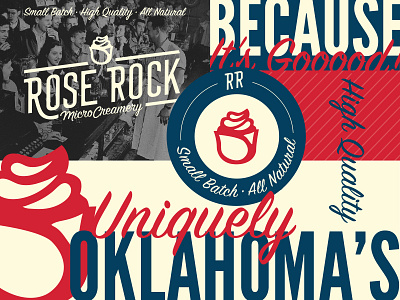 Rose Rock Board branding ice cream identity logo mark oklahoma style board typography wip