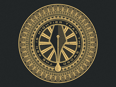 The Pen is Mightier Than The Sword illustration pattern pen vector illustration