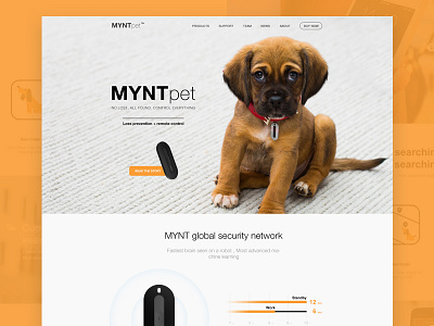 Pet anti lost app landing marketing page pet ui web website
