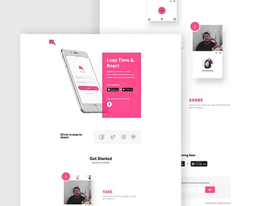 Chron Landing Page apps landing page pink ui ux web