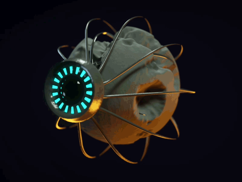 Ear/Eye piece cinema 4d octane scifi stuff shiny