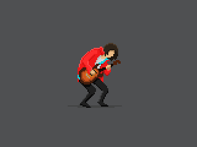 Rock'n'roll! character guitar pixel pixel art rock
