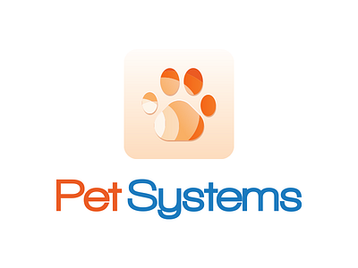 Logo Pet systems app blue design icon logo logotype orange pet system web