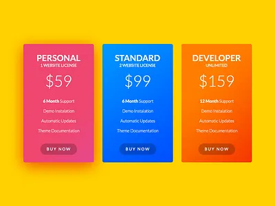 Pricing Tables plan pricing professional table tables ui unique web web element