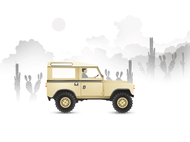 On the way car design flat gif illustration jeep tags vector