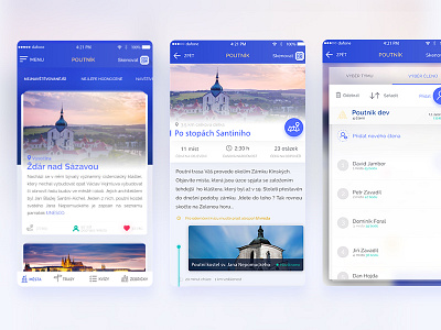 Poutnik - discover your city city design material prototype travel travel app ui ux