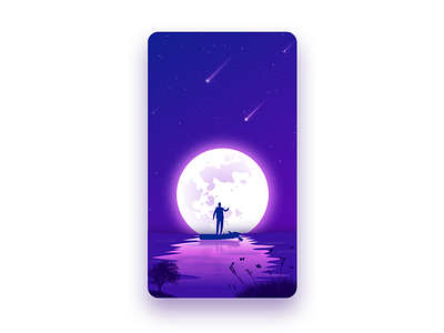 Wallpaper illustration moon wallpaper