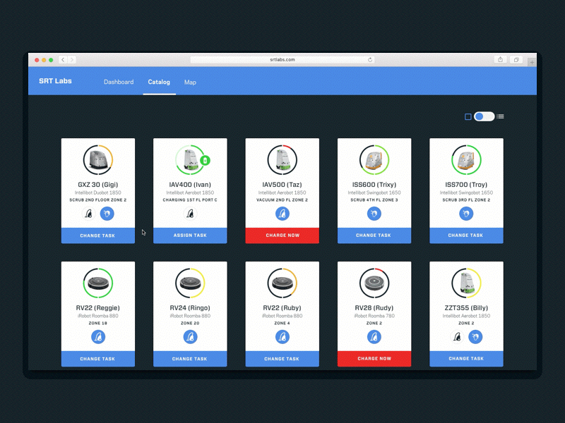 Cleaning Robot Interface app gif interface prototype robots startup web