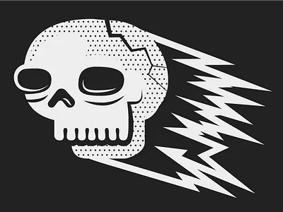 Skull 9 - 31 Days of Skulls 31daysofskulls flaming halloween illustration rawk skull