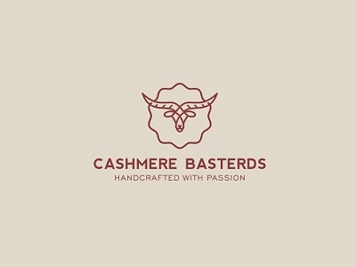 Cashmere Basterds abstratct animal cashmere creative design fashion goat lines logo minimal red simple