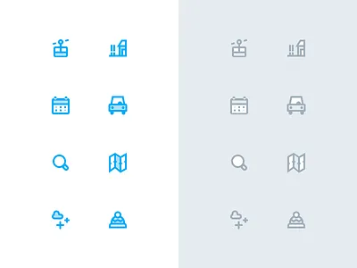 Resort icons calendar car gondola icon interface map resort ski ui web winter