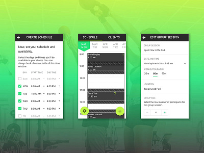 Fitness App Design app design calendar ux design