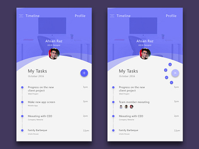 Task App UI app application flat interface tasks timeline ui user