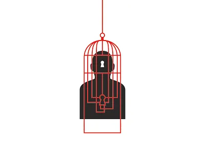 Personal cage birdcage cage illustration key keyhole vector