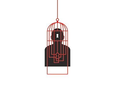 Personal cage birdcage cage illustration key keyhole vector