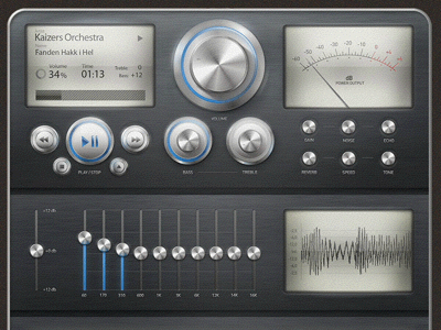 Speaker and amplifier concept amplifier app application concept interaction interface music play sketch speaker ui
