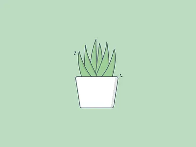 Potted Aloe aloe vera green icon illustration plant potted plant succulent