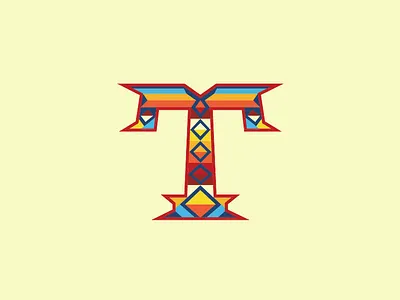 T alphabet letter native american pattern t