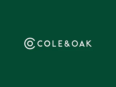 Cole & Oak brand brand logo dark green geometric identity lettering logo mark minimal photography logo typography