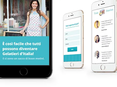 Gelato app blue clean icecream web