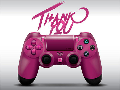 Thank You debut dribbble first shot joystick player ps4 realistic vector thank you vector