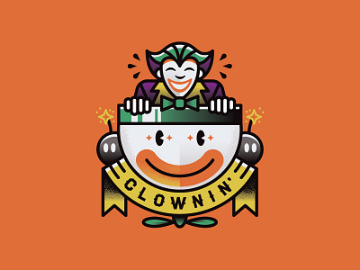 Clownin' banner bomb bowser clown illustration joker mario tattoo traditional villain