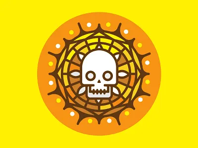 Skull 9 - 31 Days of Skulls 31daysofskulls colors fall halloween illustration leaf leaves minimal peepers skull texture