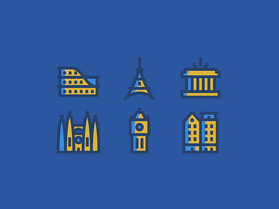 Landmarks for Flaticon part I barcelona berlin europe icon landmark london monument pack rome
