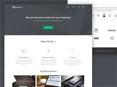 beansmile concept website ervice page science web website