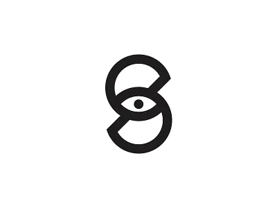 S is for security eye letter logo mark s security type