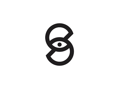 S is for security eye letter logo mark s security type