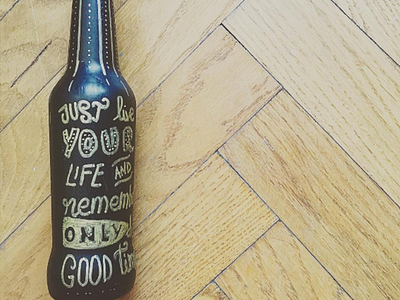 Live Your Life Bottle I black bottle bottle with letters experiment gold golden bottle lettering letters vase