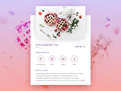 Daily UI #040 040 challenge colors daily gradient recipe strawberry ui widget