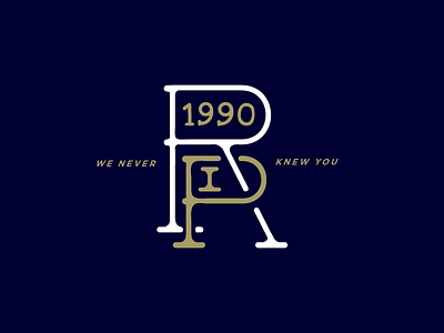 RIP 1990 1990 branding design handlettering monogram rip type wip