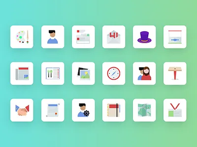 Icon Set agenda art flat food menu icon icon set message news feed speaker terms and condition themes