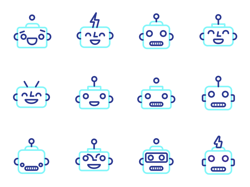 Bots avatar bots chatbot icons illustration