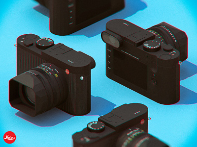 Leica Q 3d advertising camera isometric leica leica q low poly