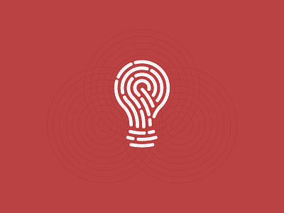 idea+Fingerprint bulb digital fingerprint grid guidelines icon idea identity logo symbol touch trademark