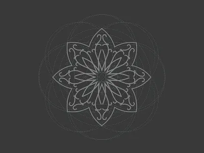 Logo Design Construction for Lanuka (signet) branding construction design grid icon identity lanuka logo logotype mandala mark signet